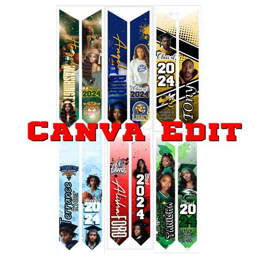 6 Editable Graduation stoles (Canva)