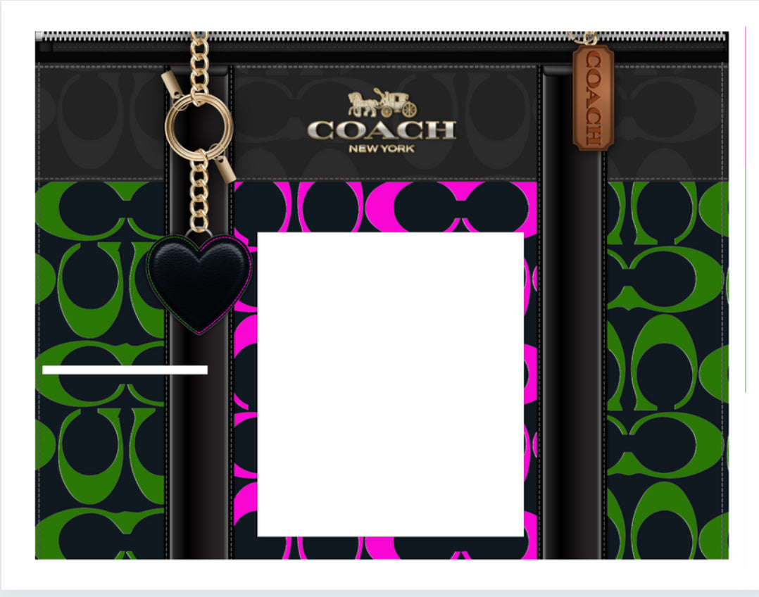 Coach (Green/Pink) Purse favor gift box