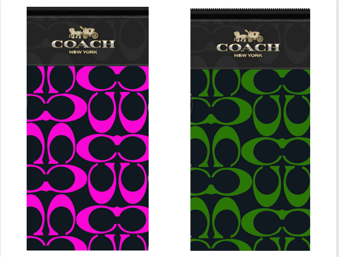 Coach (Green/Pink) Purse favor gift box