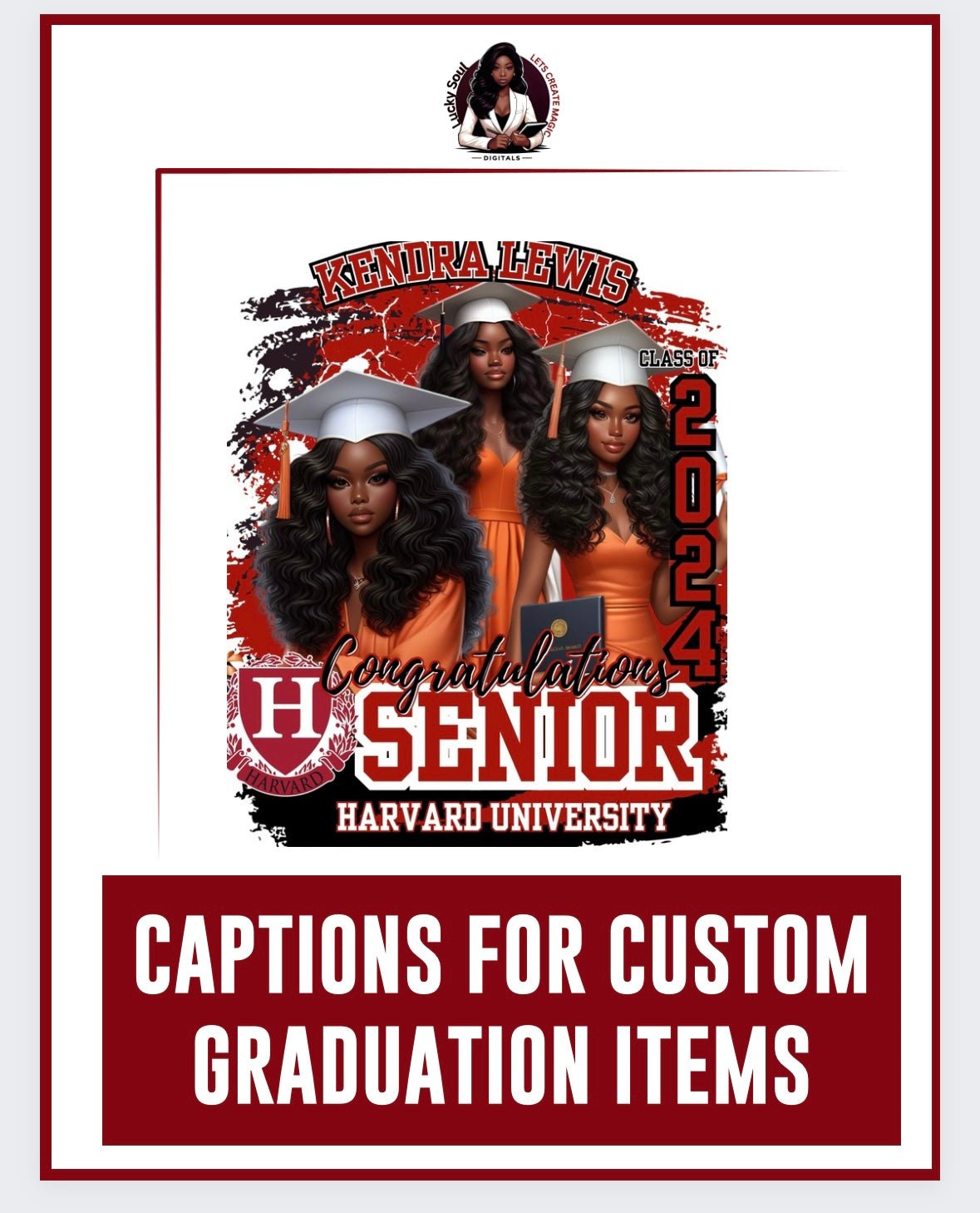 Graduation Captions for custom items