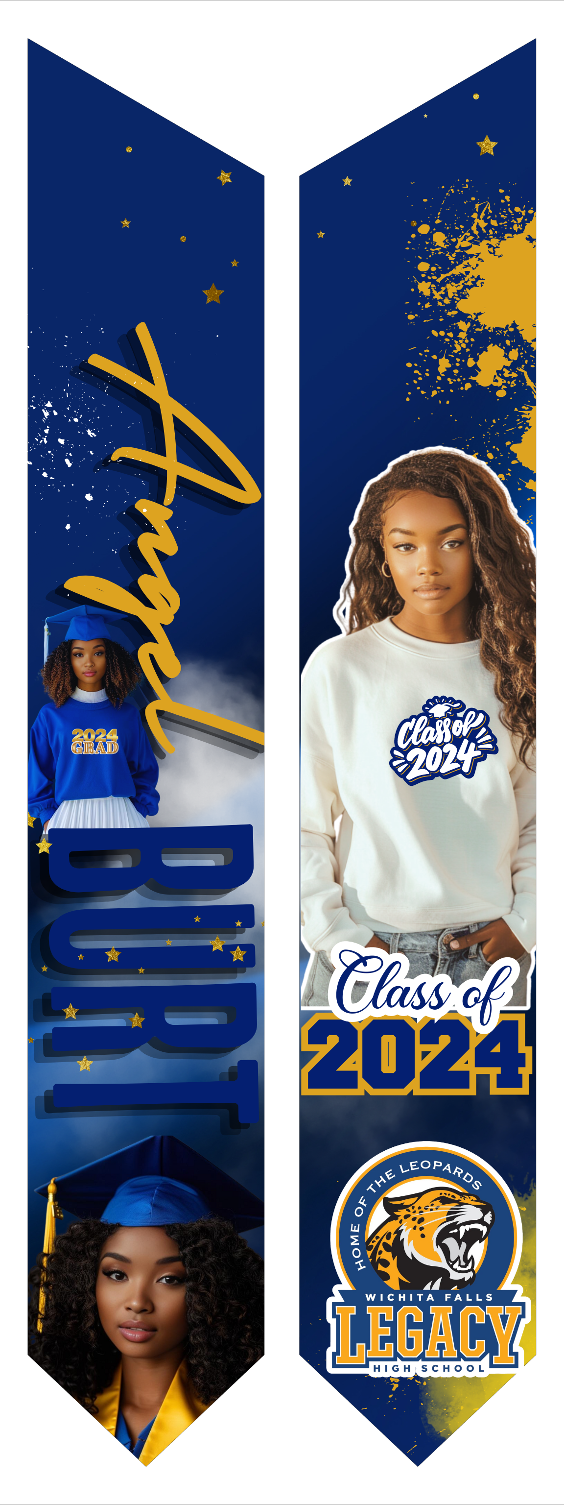 6 Editable Graduation stoles (Canva)