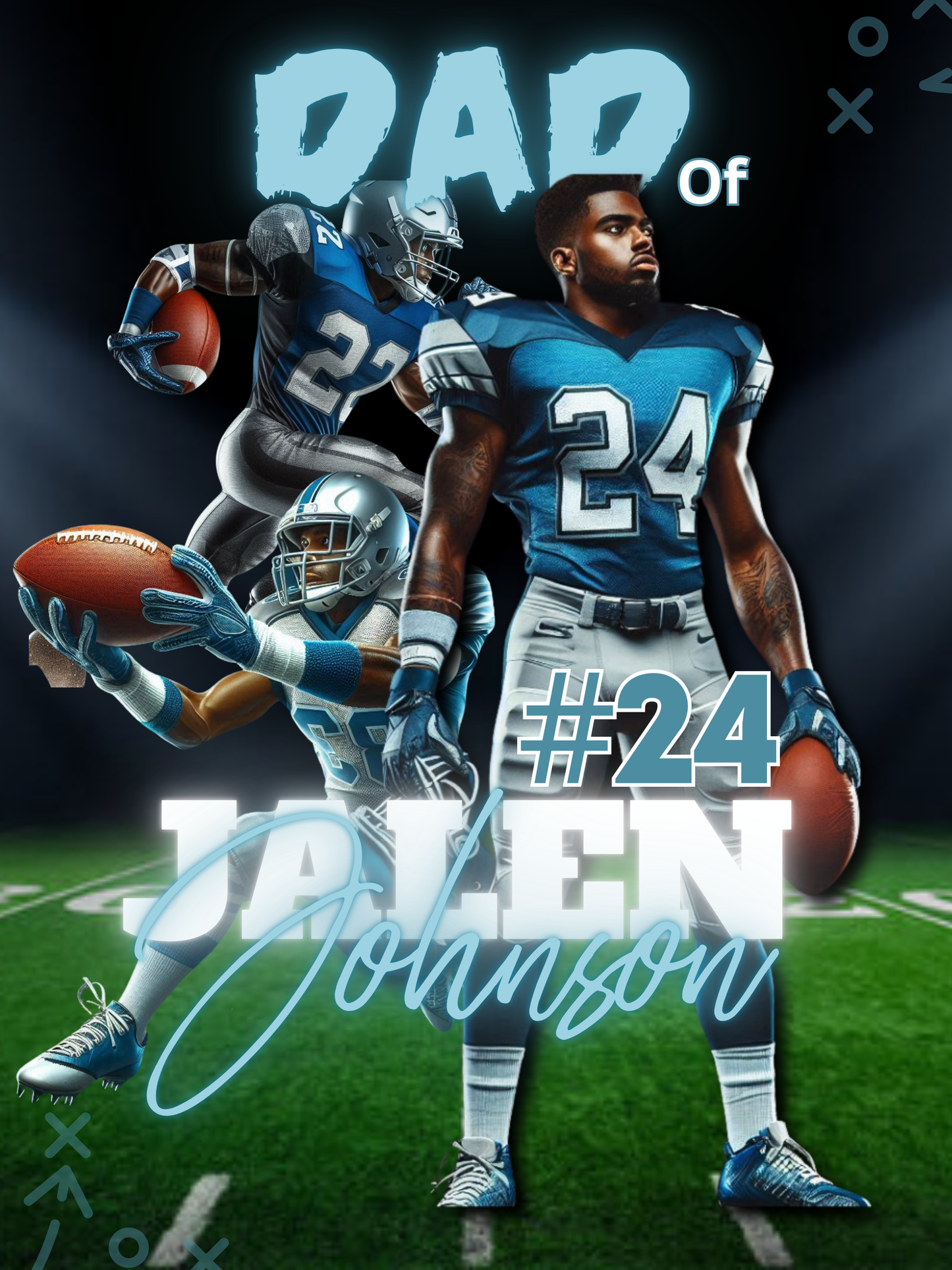 EDITABLE football player highlight image (Canva)