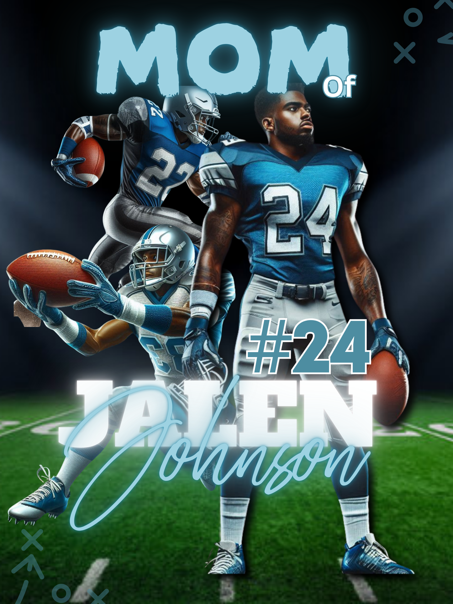 EDITABLE football player highlight image (Canva)