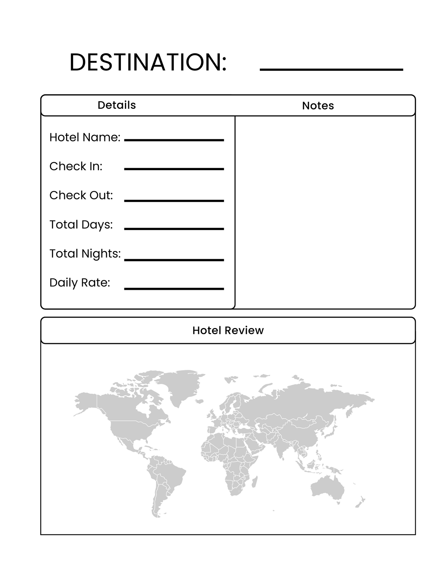 Travel Planner (17 page organizer) Editable or printable